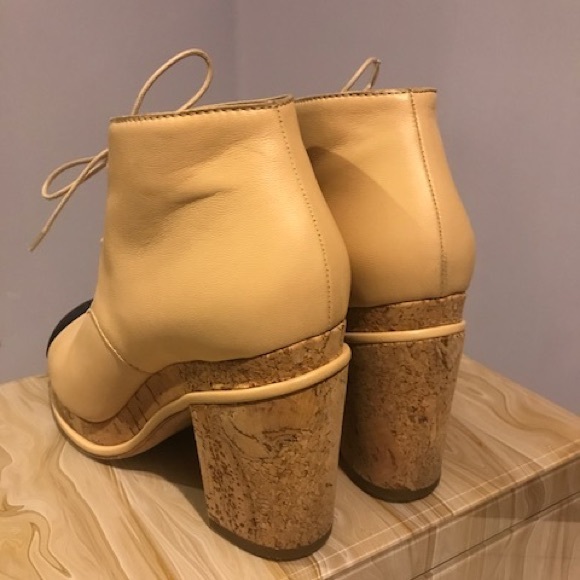Chanel Cork Lace Up Booties - Picture 3 of 9